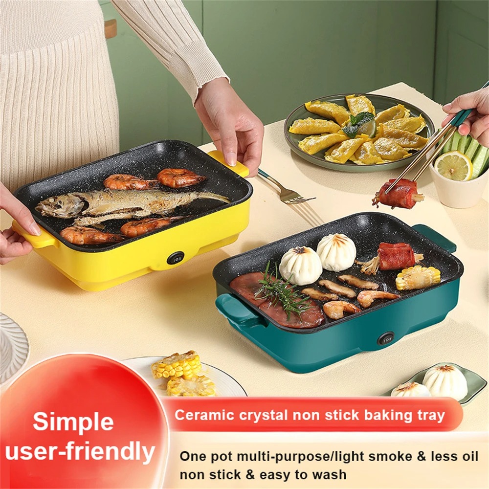 Kitchen Baking Tray Organiser - 多機能電気バーベキューグリル 26 センチメートル正方形ミニ電気ベーキングトレイパンケーキステーキ電気中華鍋キッチンフライパンベーキングトレイ