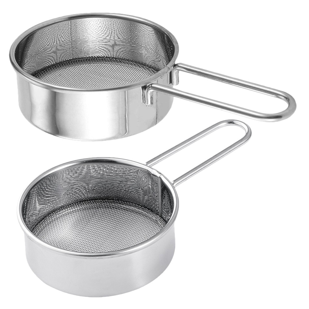Baking Powder Kitchen - 2個入りハンドヘルドミニステンレス製粉ふるい 40メッシュ 粉砂糖ふるい ベーキング コーヒー ティー