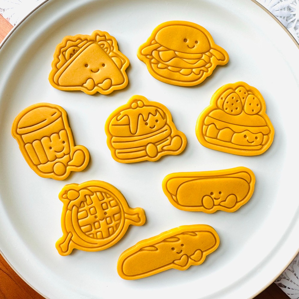 Kitchen Baking Cookies - かわいいバーガーサンドイッチクッキーカッター漫画ケーキビスケット型クッキースタンプキッチンベーキングペストリー製菓用品デザート用品