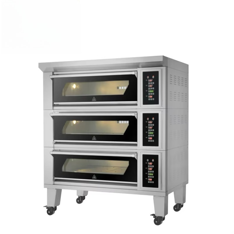 Commercial Kitchen Baking Oven - カスタマイズ電気デッキオーブン 1段2トレー ステンレス製 業務用厨房 パン ケーキオーブン