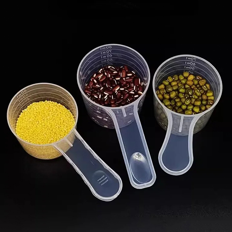 Baking Powder Kitchen - スケール付きプラスチック計量コーヒースクープ、ベーキング用品、粉乳、実験室液体スプーン、キッチンアクセサリー、15-120ml、2-10個
