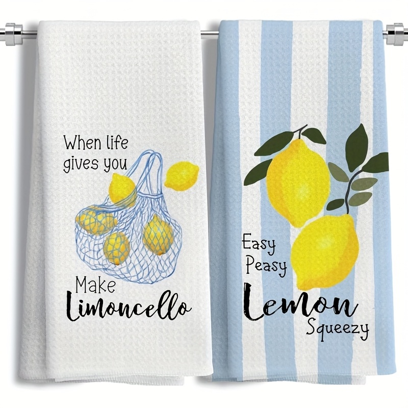 Kitchen Baking Cooking - 2枚セット、レモンメッシュキッチンタオル、40cm*60cmタオルセット、最高のキッチンタオル、超吸収性ソフトクリーニングクロス、クッキング＆ベーキングティータオル、ハンドタオル、クリーニングクロス、ディッシュクロス、キッチンデコレーション、リビングルームデコレーション