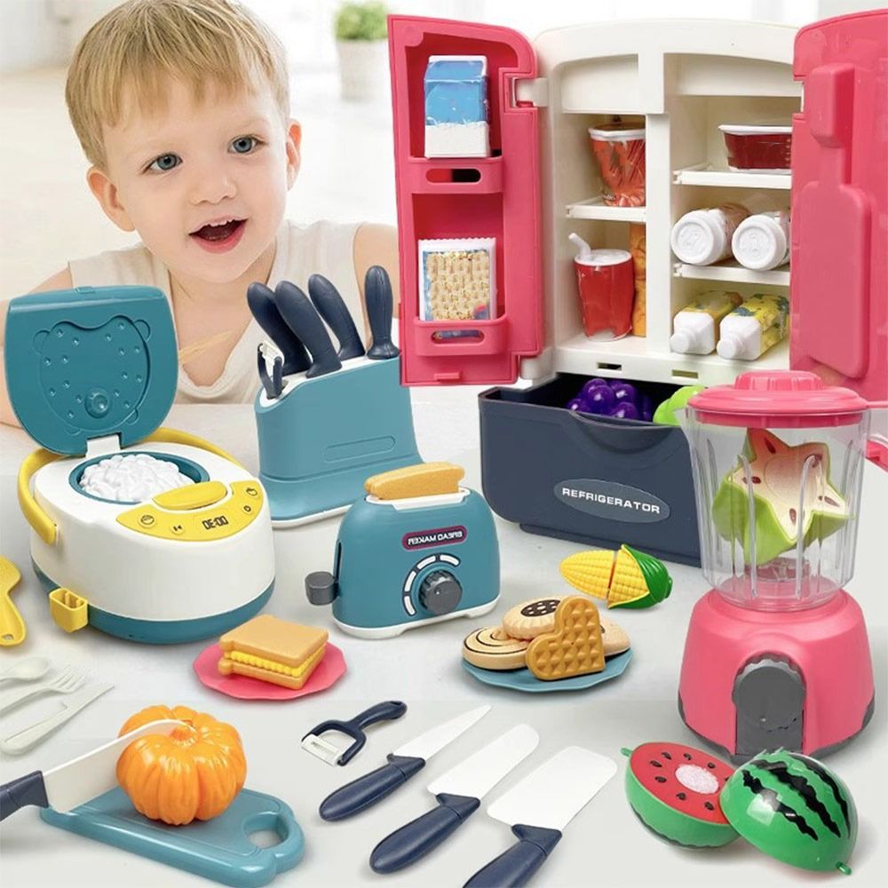 Kitchen Kids Baking Set - 面白い多色クッキングプレイセットプラスチック製電子レンジベーキングプレイセットガスストーブシミュレーションデザインままごとキッチンギフト
