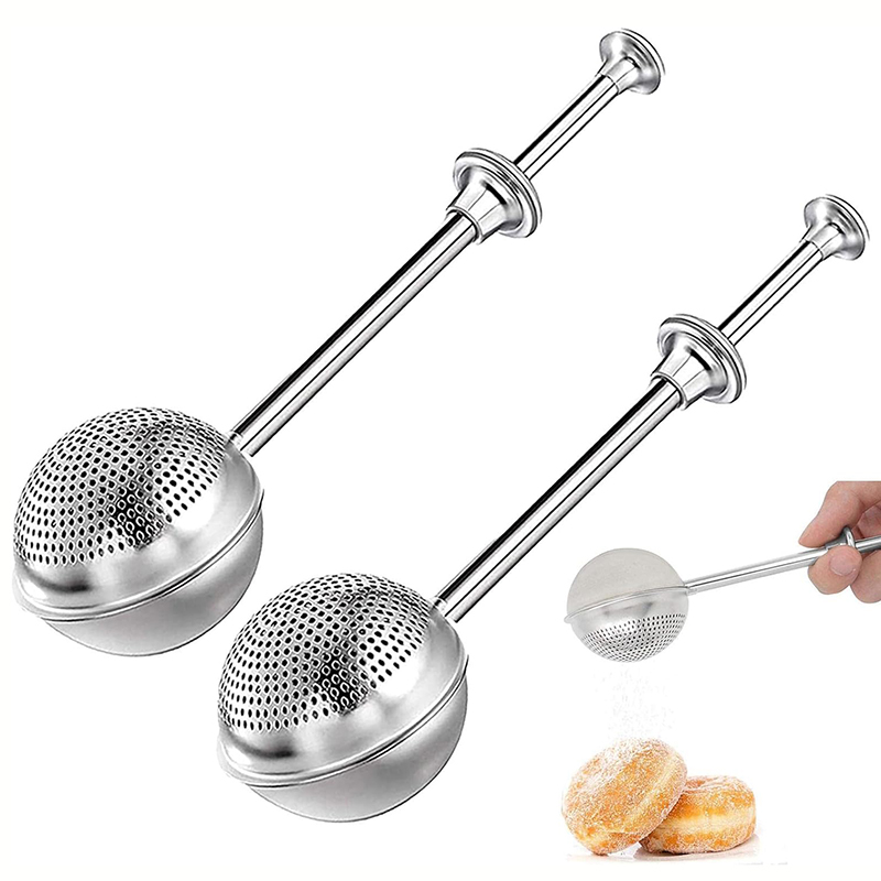 Kitchen Baker - ステンレス鋼製粉フィルタースプーン、砂糖、小麦粉、スパイス用の粉振りスプーン、キッチンツール