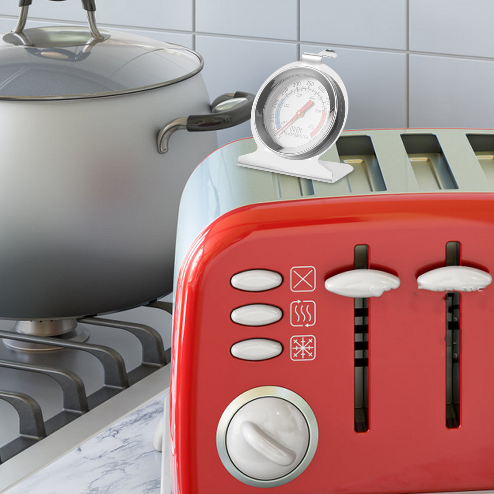Kitchen Baking Cooking - 2個セット ステンレス製オーブン温度計 多機能調理用温度計 ベーキング、グリル、バーベキュー、オイル調理、キッチン用