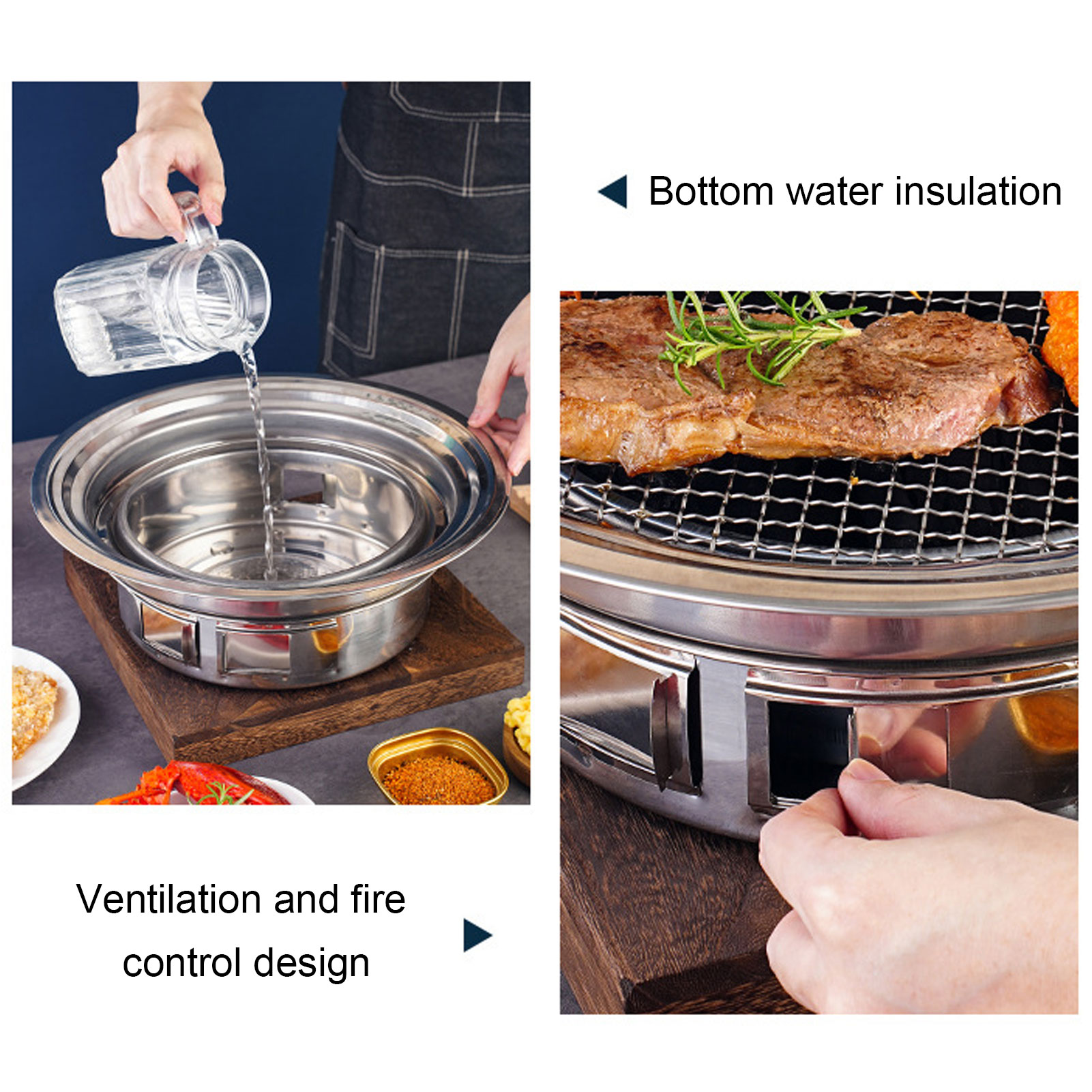 タイ風バーベキューグリルパン、タイBBQグリルパン、2 in - Kitchen Baking Tray Organiser のレビューと価格