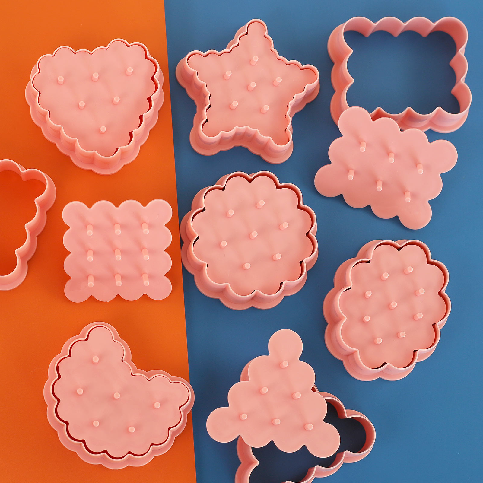 8個入りのかわいい定番ビスケット型抜き 三角形、円形、正方形 - Kitchen Baking Cookies のレビューと価格