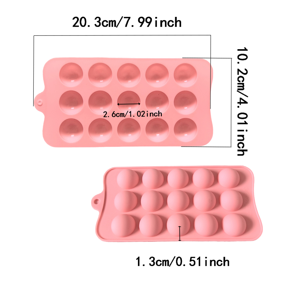 15 キャビティ半円形チョコレートシリコンモールド、キッチン - Kitchen Baking Cookies のレビューと価格