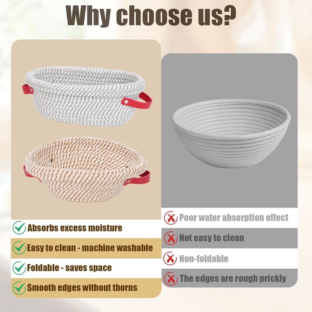2パック バヌトン サワー種パン発酵かご、サワー種パン焼き用 - Proofing Basket Banneton のレビューと価格