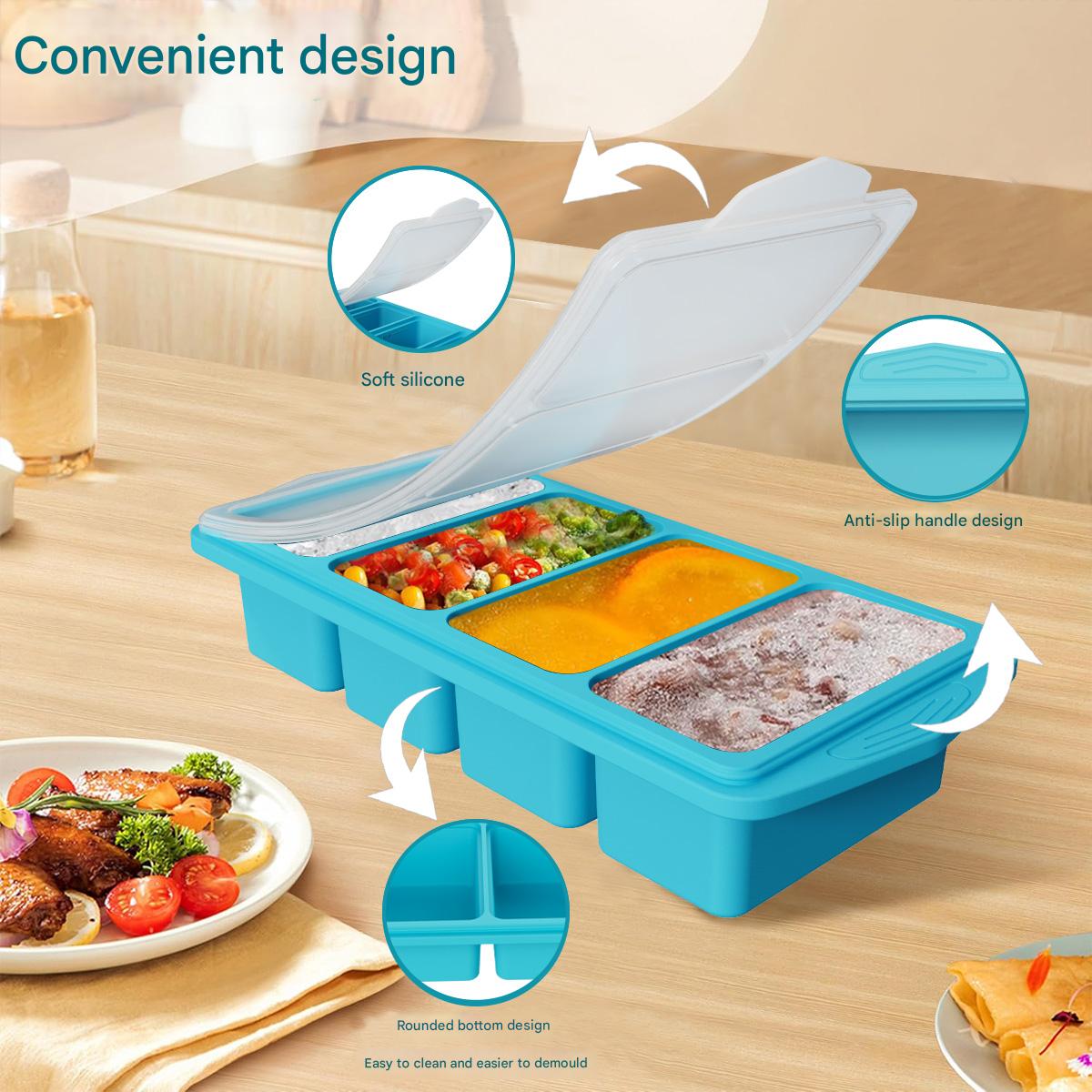大型シリコン製製氷皿 蓋付き 食品保存容器 冷凍庫用 ベーキ - Kitchen Baking Organization のレビューと価格