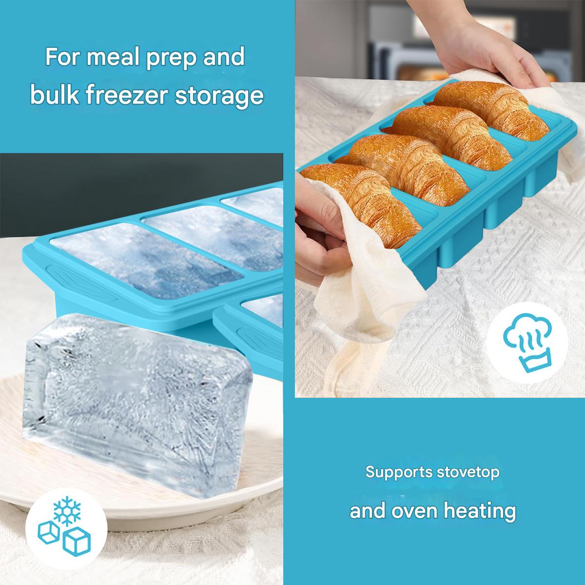 大型シリコン製製氷皿 蓋付き 食品保存容器 冷凍庫用 ベーキ - Kitchen Baking Organization のレビューと価格