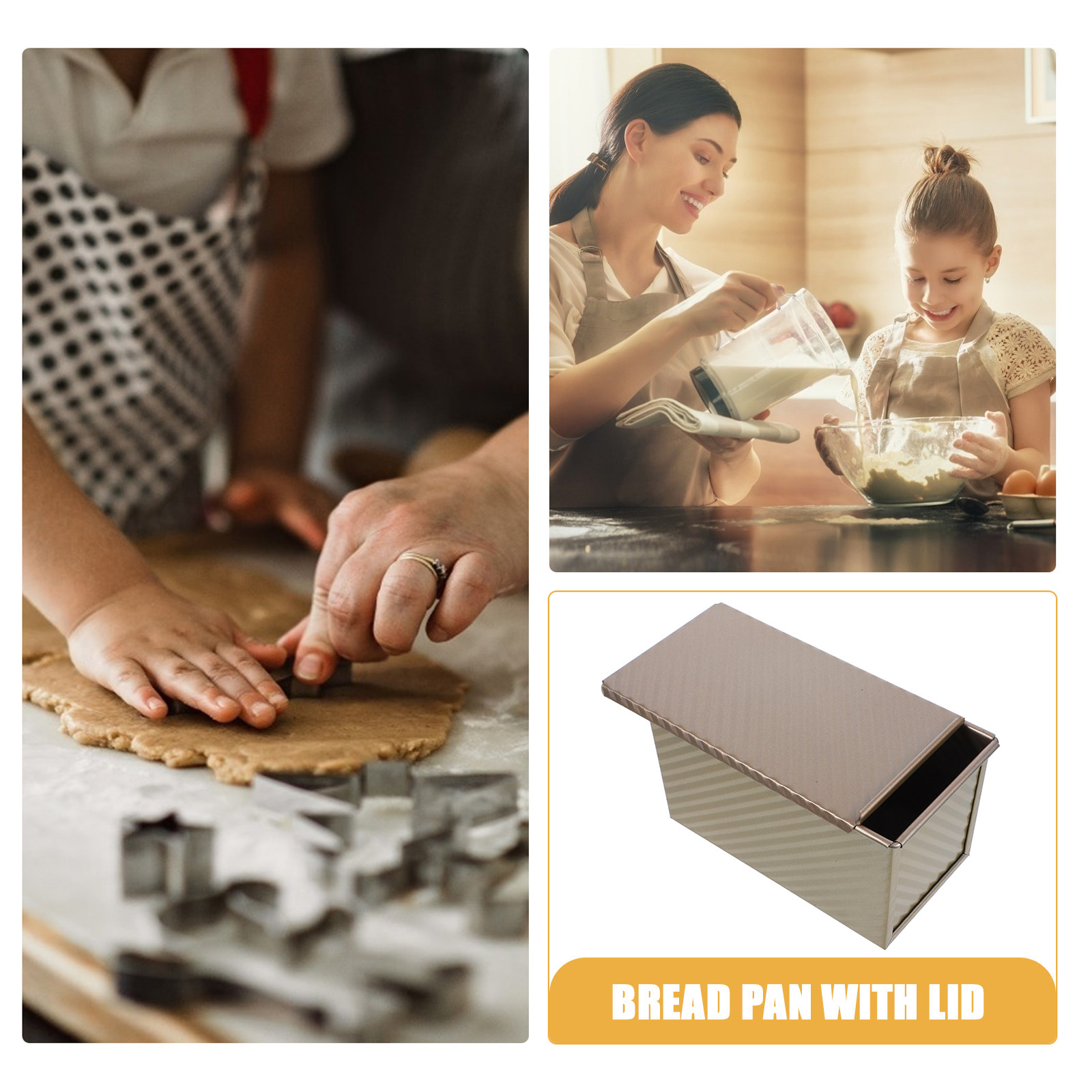 金属製トーストパン型 長方形蓋付きローフパン キッチン用ノン - Kitchen Baking Pan のレビューと価格