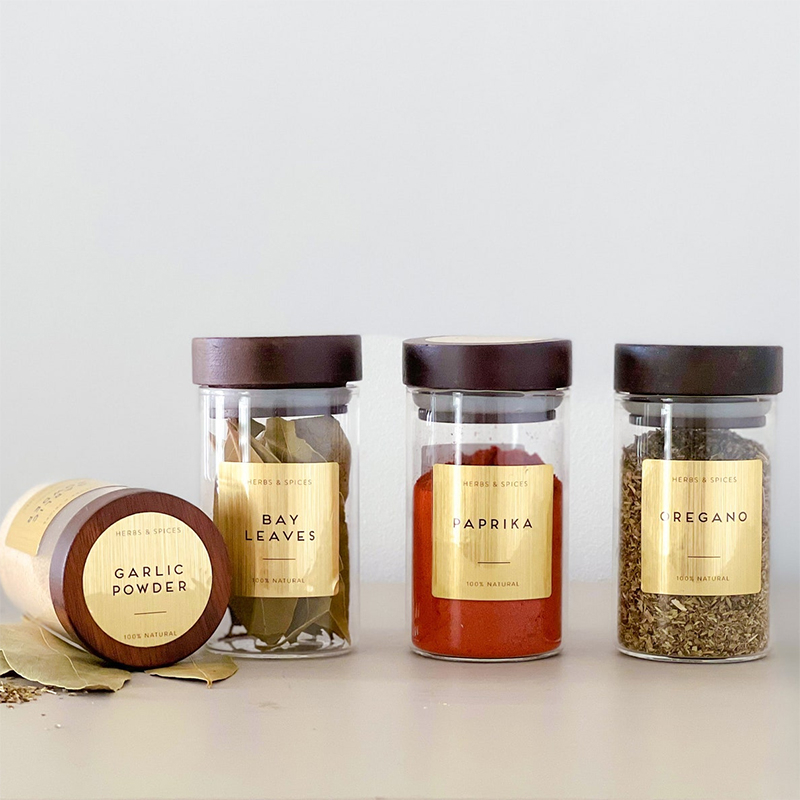 10 個パーソナライズされたゴールドメタリックハーブとスパイ - Kitchen.Baking Labels のレビューと価格
