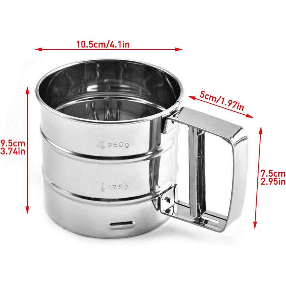 小麦粉ふるい、コーヒー粉ふるいカップ、ステンレスメッシュ半自 - Baking Powder Kitchen のレビューと価格