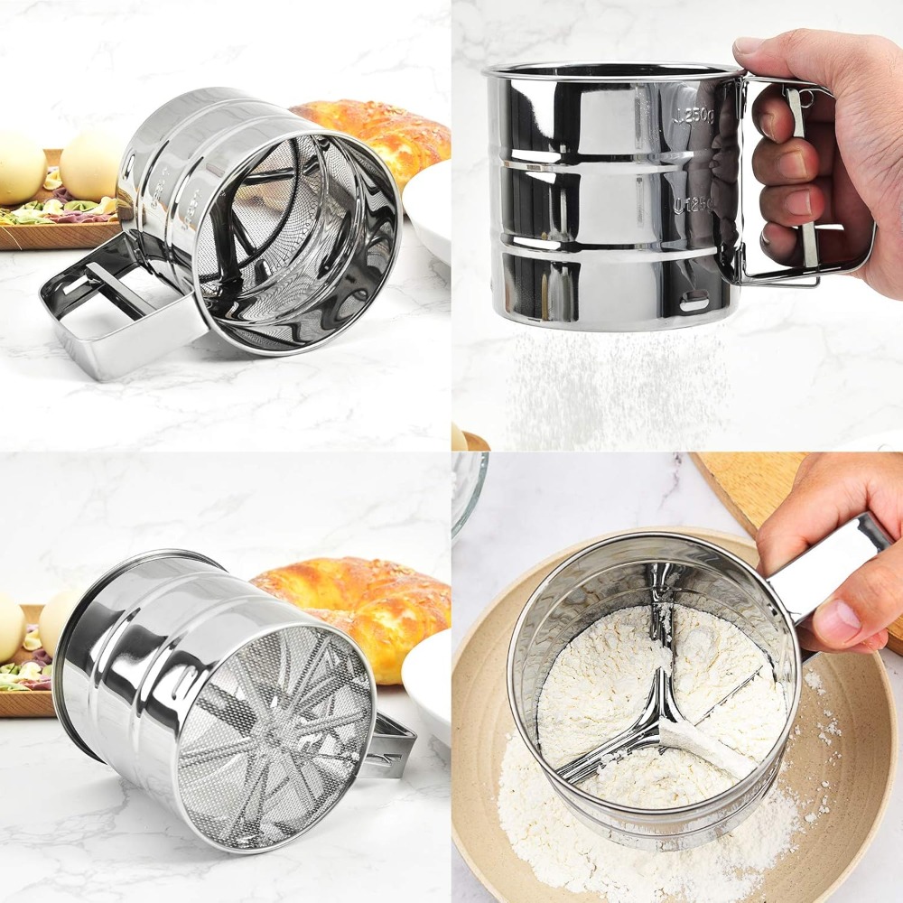 小麦粉ふるい、コーヒー粉ふるいカップ、ステンレスメッシュ半自 - Baking Powder Kitchen のレビューと価格