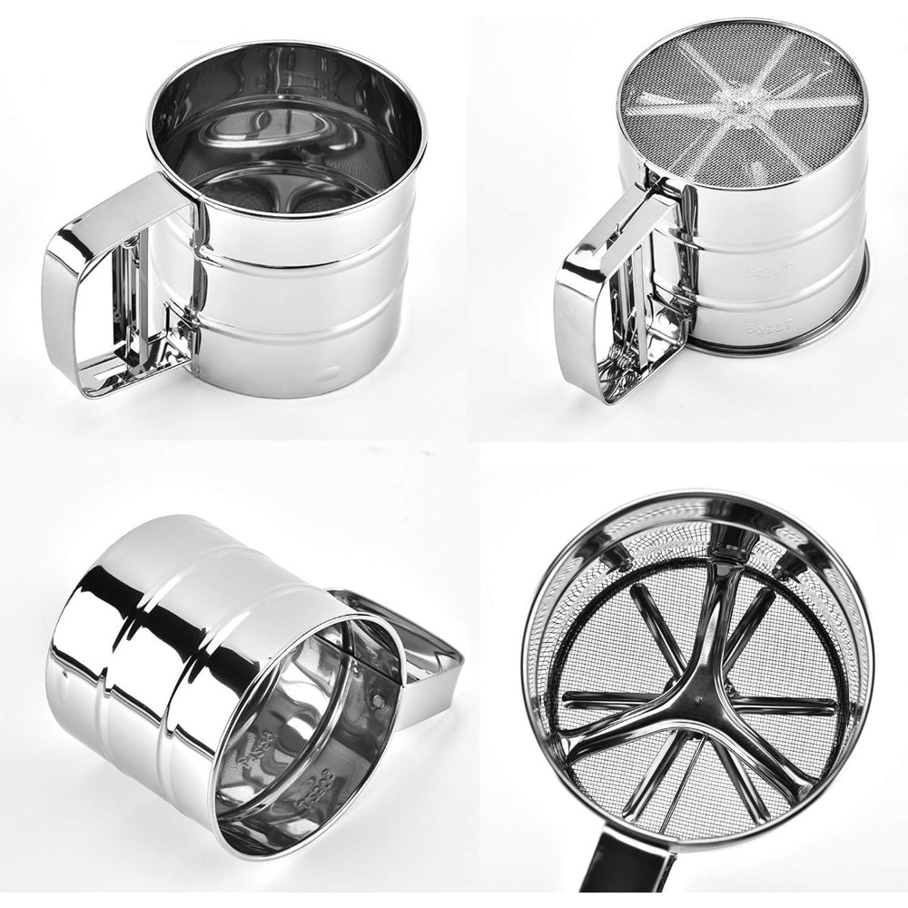 小麦粉ふるい、コーヒー粉ふるいカップ、ステンレスメッシュ半自 - Baking Powder Kitchen のレビューと価格