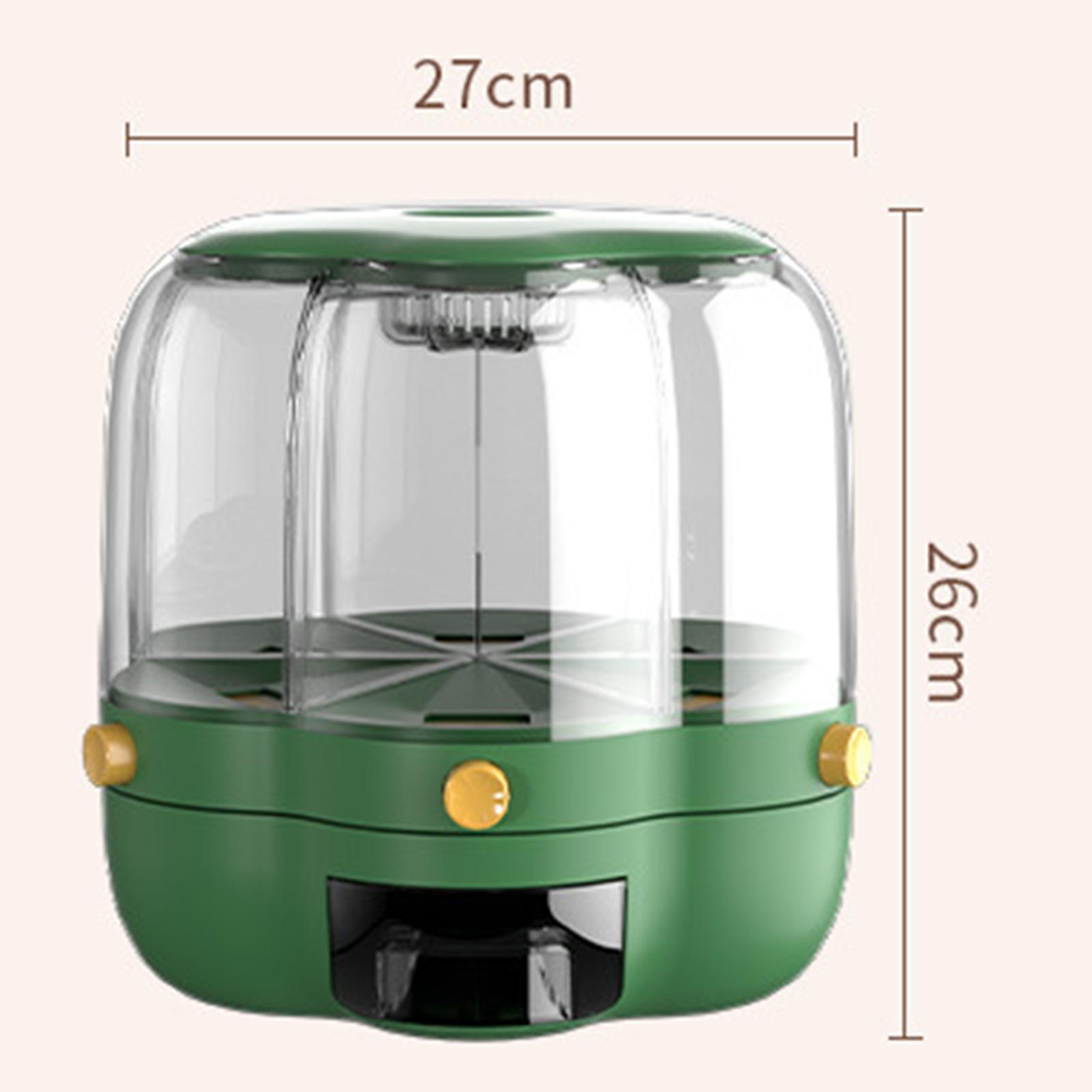回転式シリアルディスペンサー ライスバケット 穀物収納ボック - Kitchen Baking Organization のレビューと価格