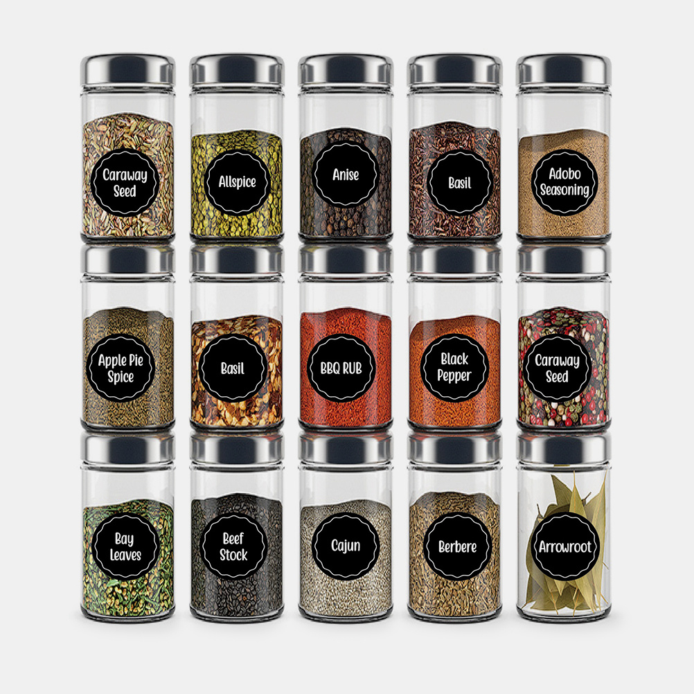 144 個防水長方形スパイスラベルステッカー自己粘着キッチン - Kitchen Baking Organization のレビューと価格