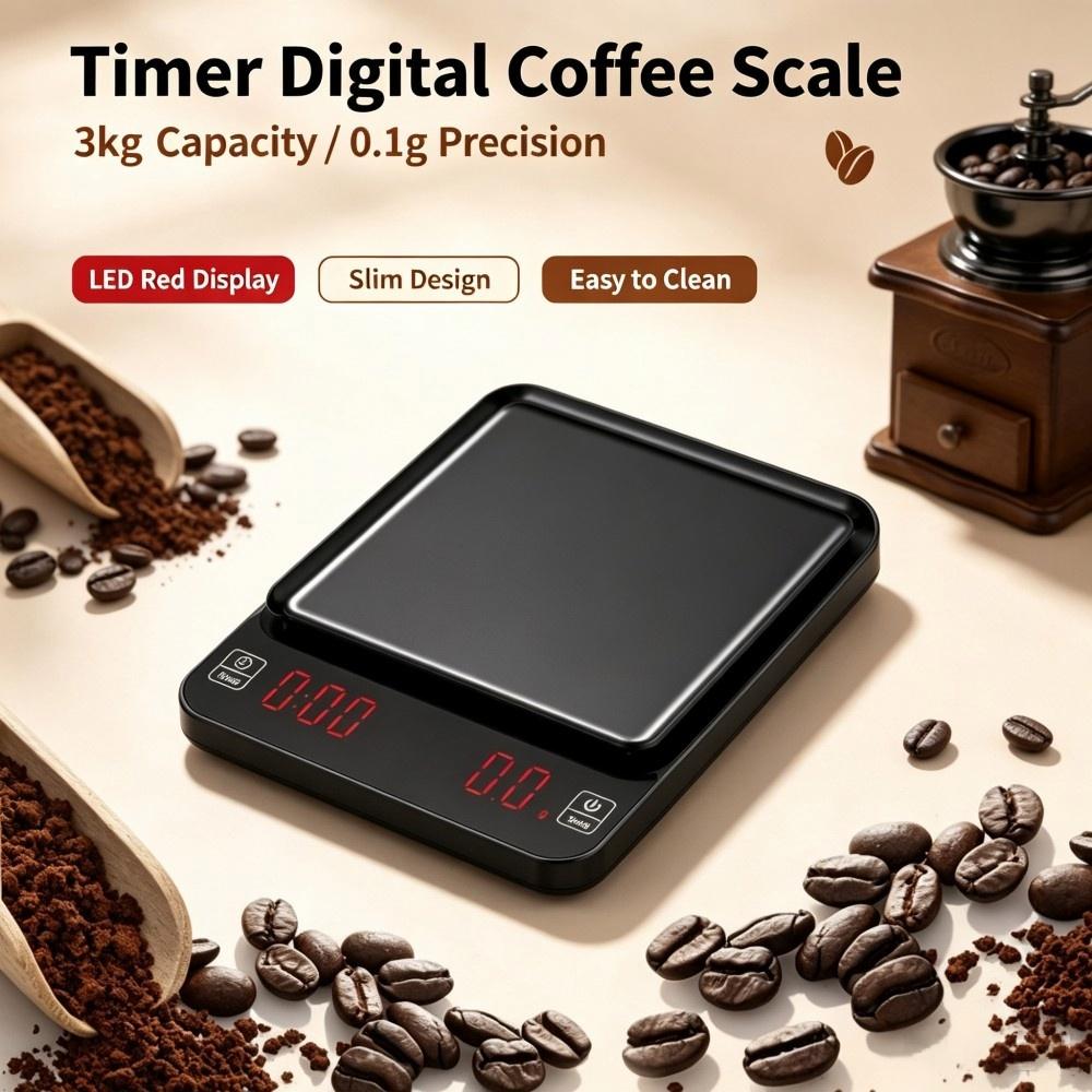 3kg/0.1g高精度デジタルコーヒースケール、LEDポータ - Kitchen Baking Area のレビューと価格