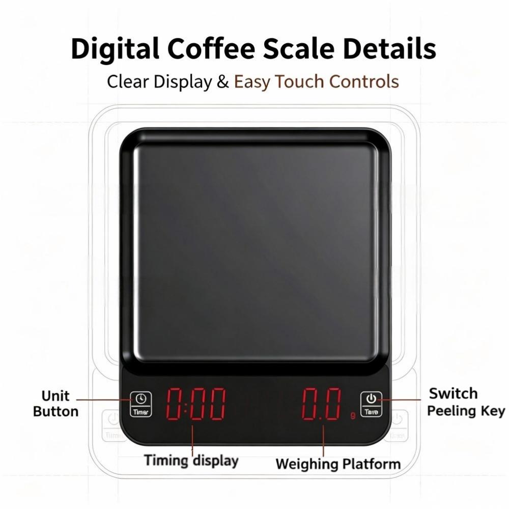 3kg/0.1g高精度デジタルコーヒースケール、LEDポータ - Kitchen Baking Area のレビューと価格