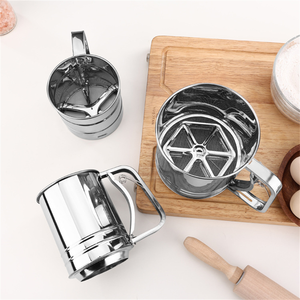 1/2個入り ステンレス製粉ふるい 片手プレス クランク式粉 - Baking Powder Kitchen のレビューと価格