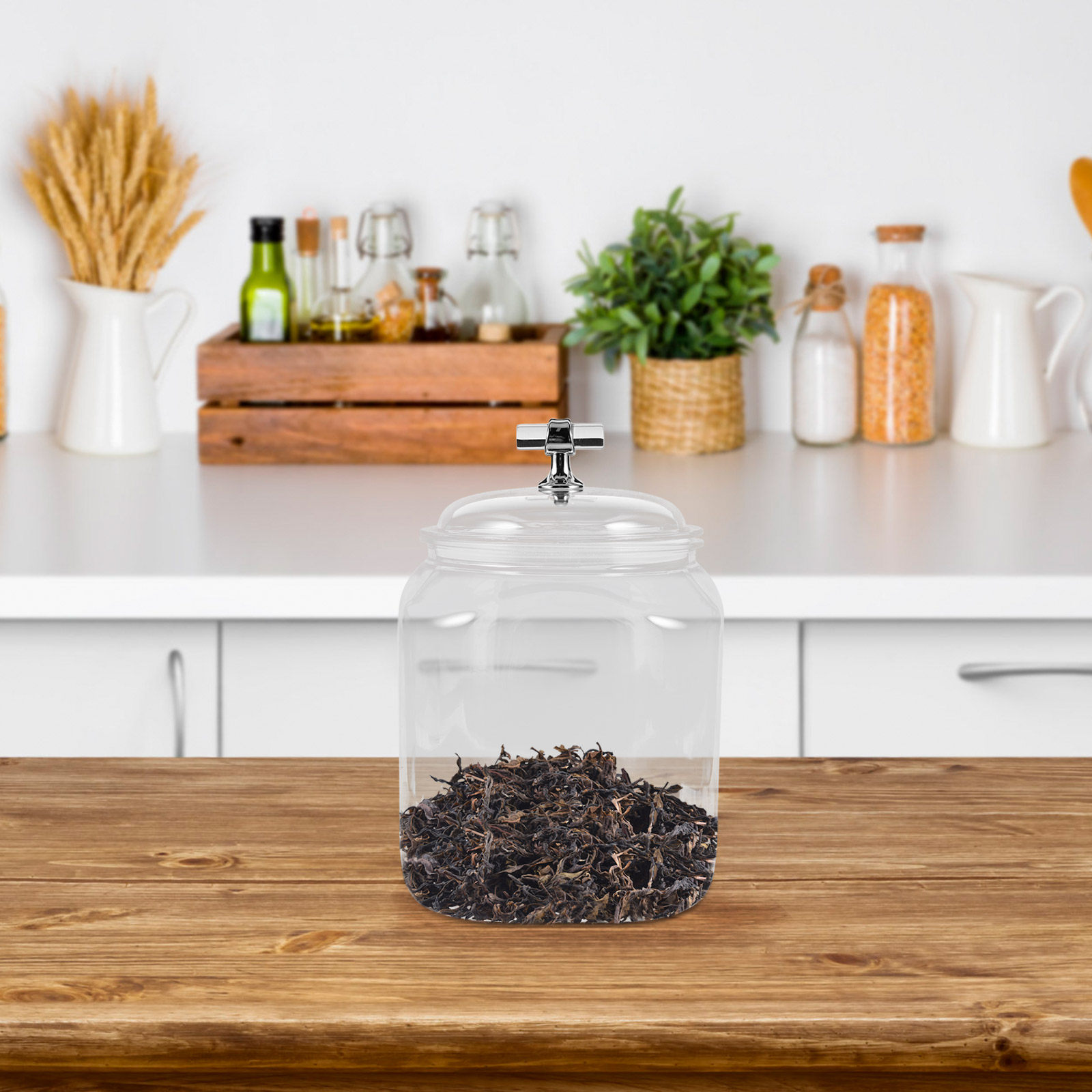 キッチンパントリー整理用の蓋付き大型密閉透明プラスチック保存 - Kitchen Baking Organization のレビューと価格
