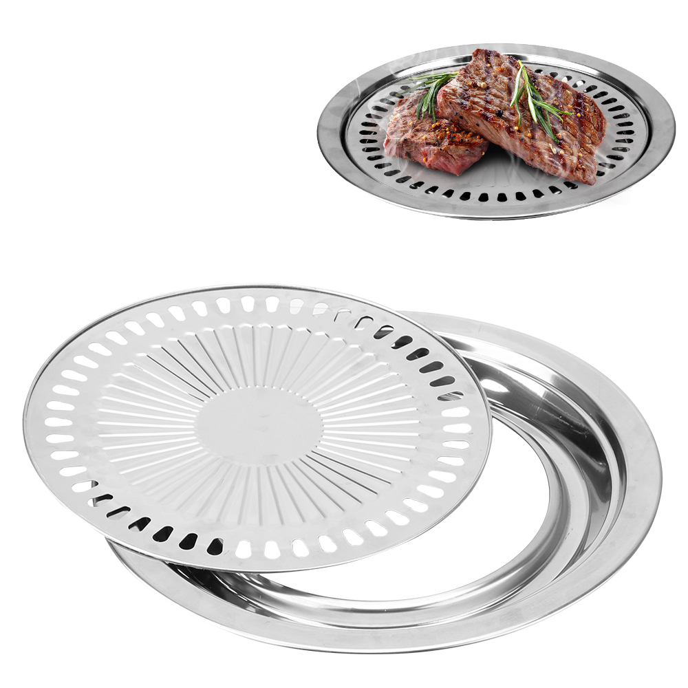 無煙バーベキューグリルパンノンスティックガスストーブプレート - Kitchen Baking Tray Organiser のレビューと価格