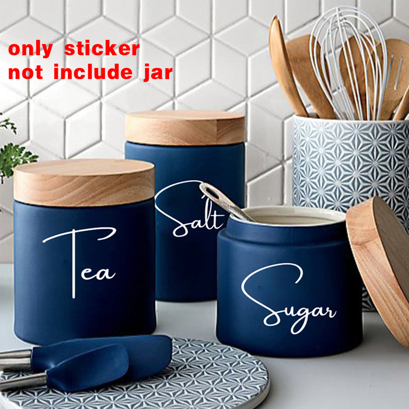 瓶なし 8 個キッチン整理キャニスタージャーラベルステッカー - Kitchen.Baking Labels のレビューと価格