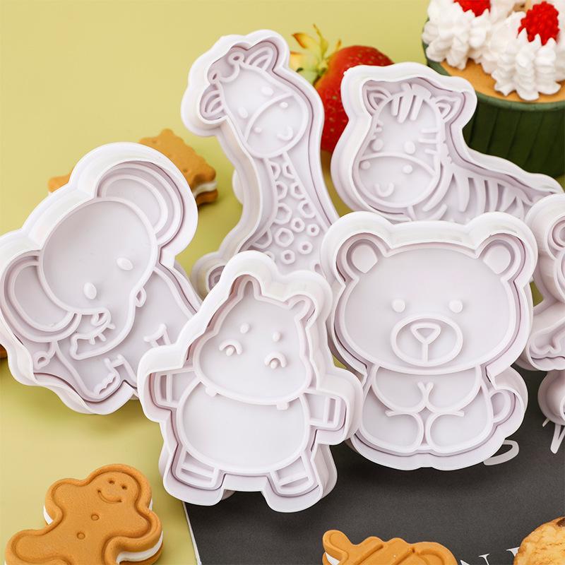 4個入り動物型クッキーカッターセット - プラスチック製ビス - Kitchen Kids Baking Set のレビューと価格