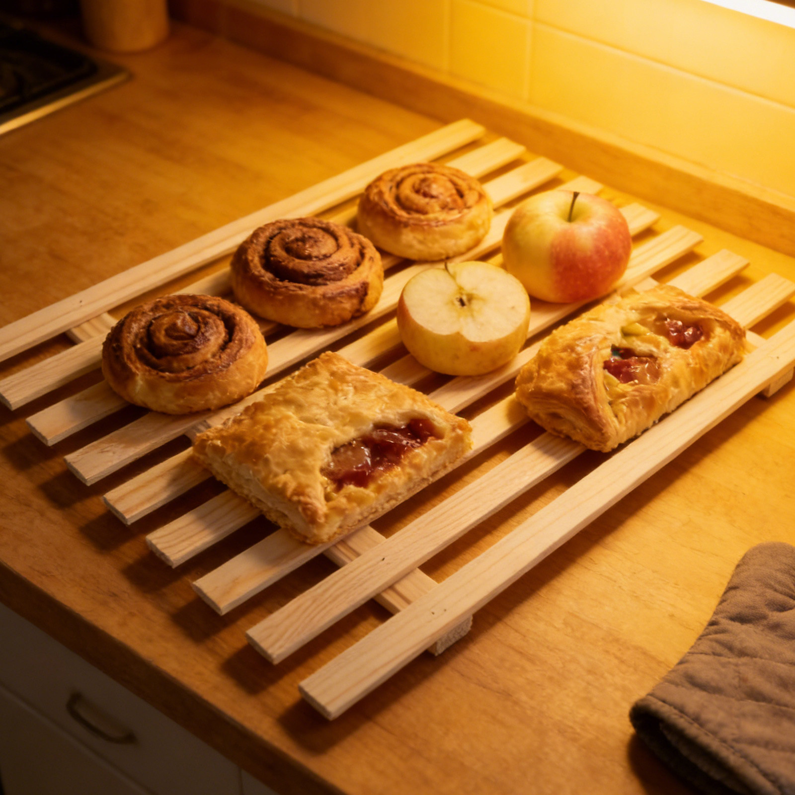 ブレッドウッドクレート3個セット、素朴なファームハウス風木製 - Kitchen Baking Organization のレビューと価格