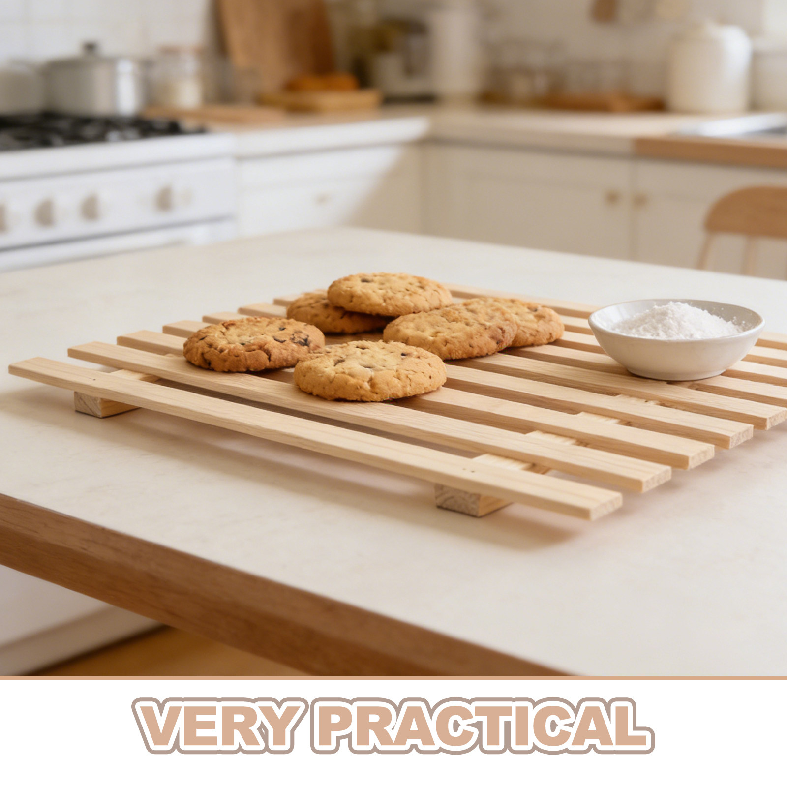 ブレッドウッドクレート3個セット、素朴なファームハウス風木製 - Kitchen Baking Organization のレビューと価格