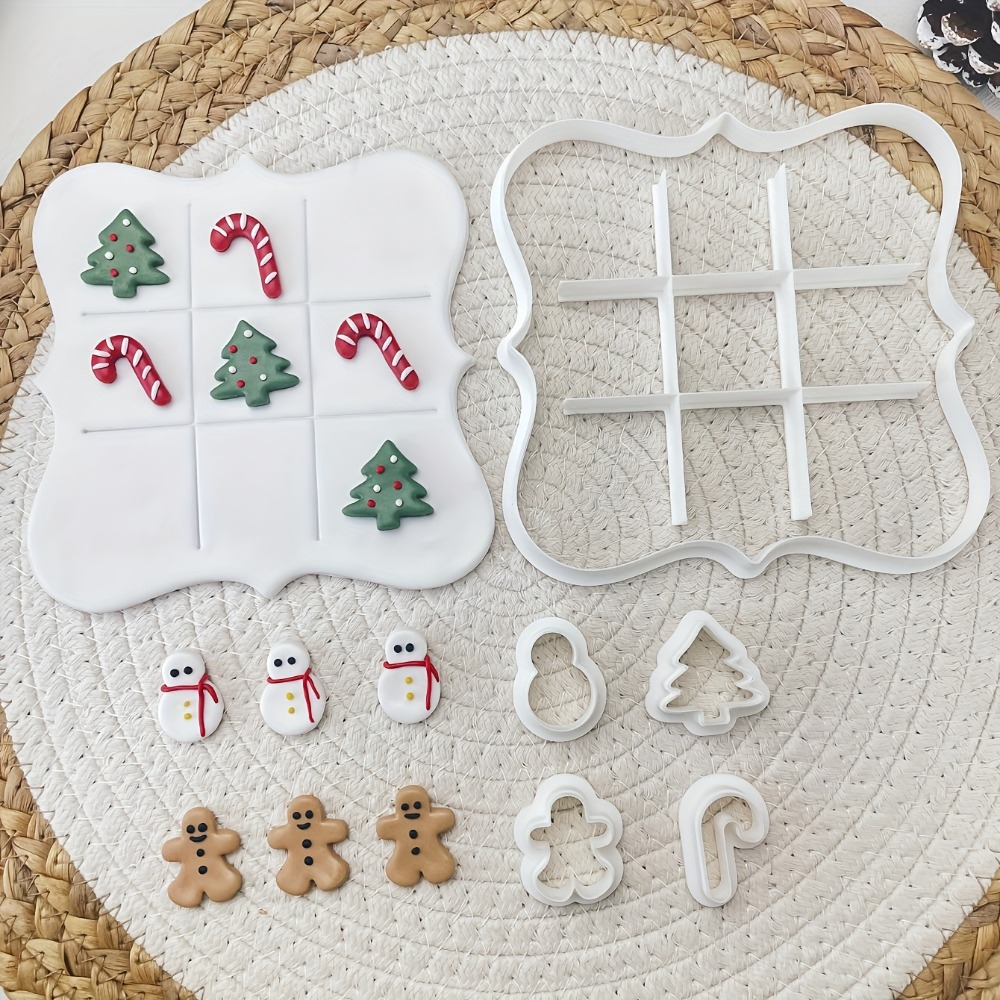 6個入りクリスマスティックタックトーコッキーカッターセット、 - Kitchen Baking Cookies のレビューと価格
