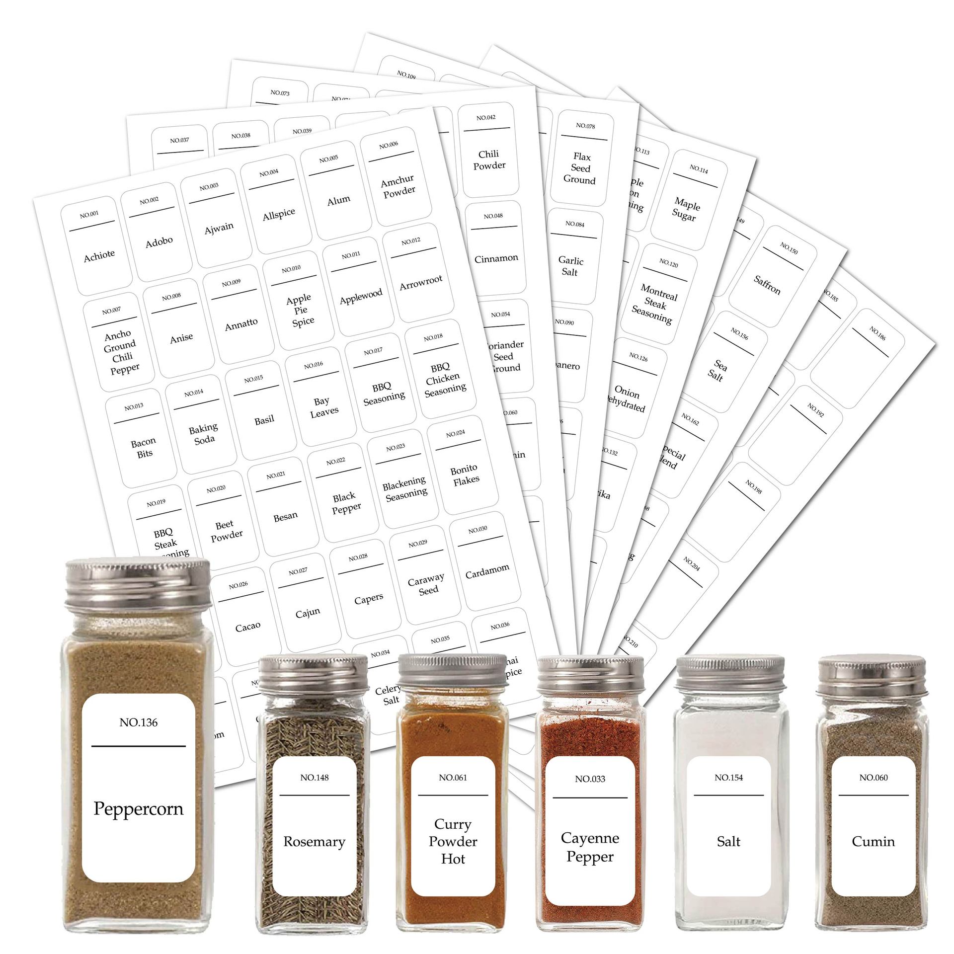 216個 キッチン スパイスジャー ラベル ステッカー 番号 - Kitchen.Baking Labels のレビューと価格