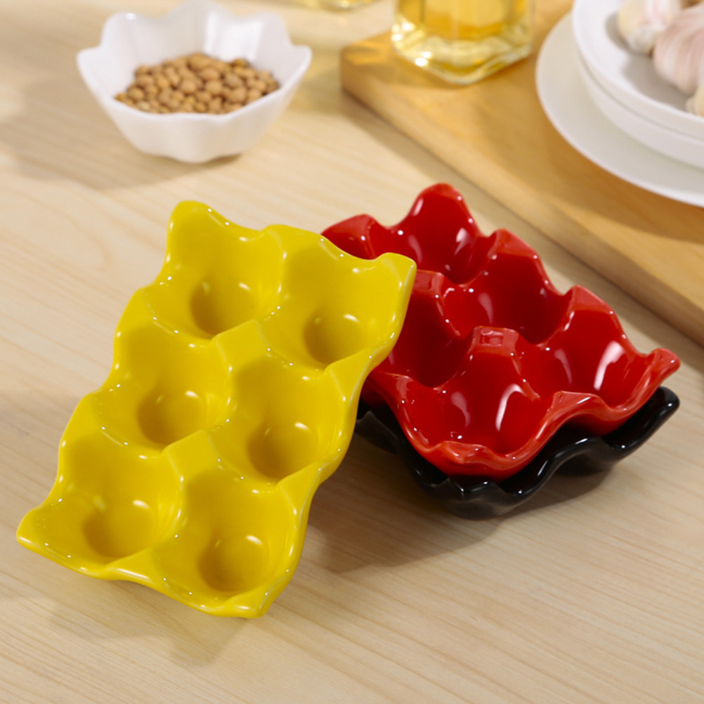 1個入り磨き上げセラミック製卵トレイ、卵ディスペンサーホルダ - Kitchen Baking Organization のレビューと価格