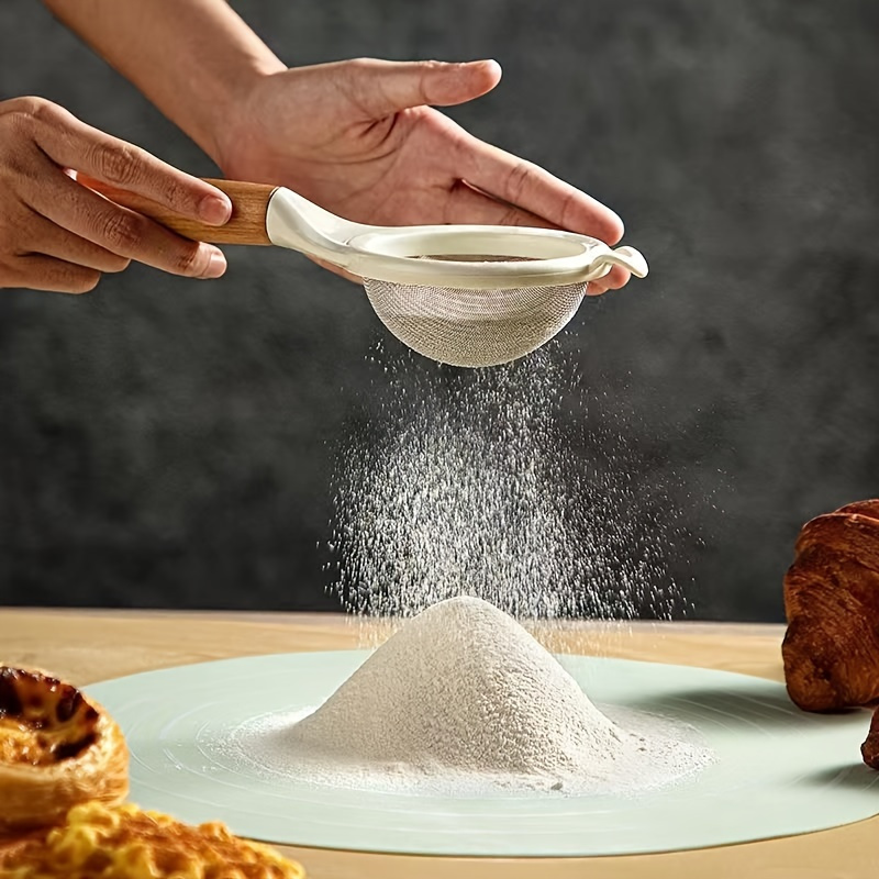 新型木製ハンドル付き粉ふるい キッチンベーキング用細目粉ふる - Baking Powder Kitchen のレビューと価格