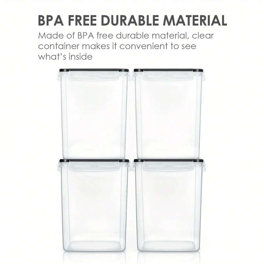 大型密閉食品保存容器 5.2L / 195oz、4個セット  - Kitchen.Baking Labels のレビューと価格