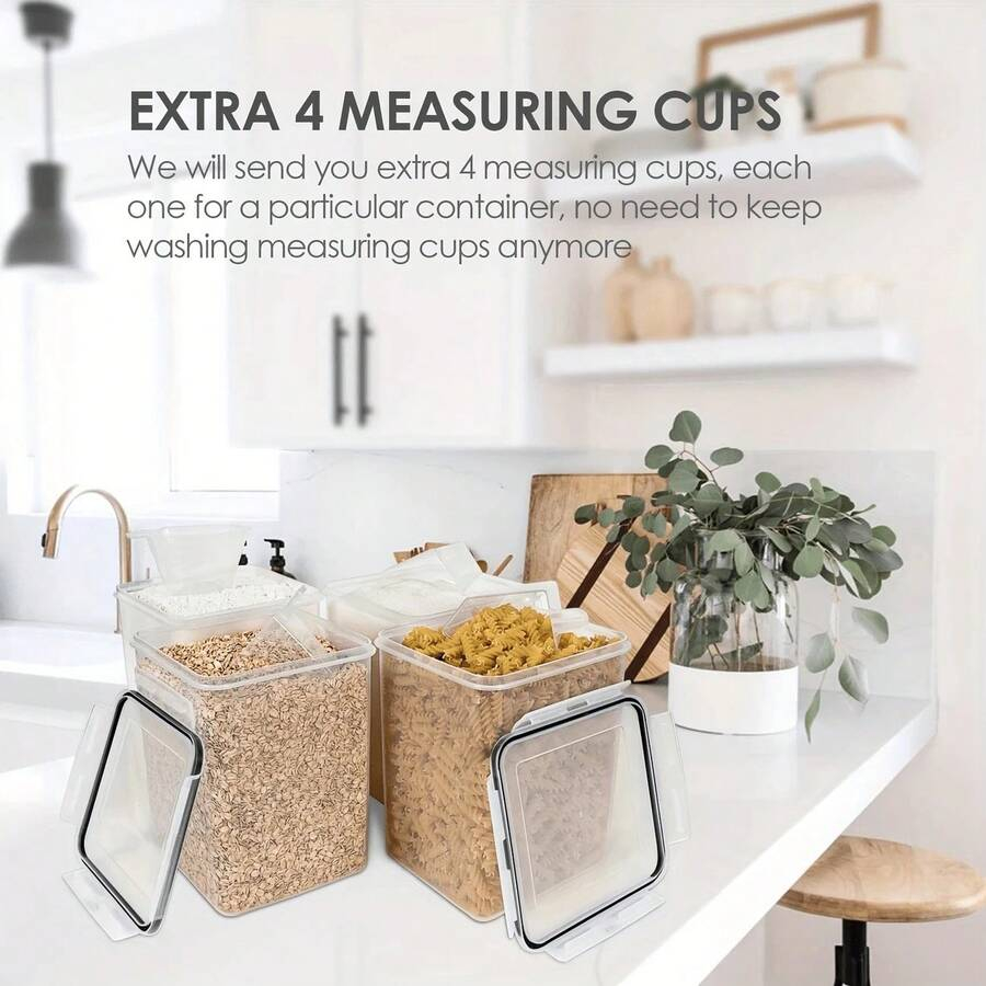 大型密閉食品保存容器 5.2L / 195oz、4個セット  - Kitchen.Baking Labels のレビューと価格