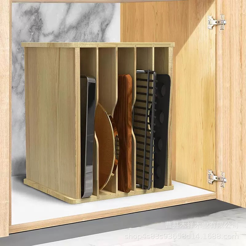 無垢材キッチン収納ラックキャビネット多層食器整理ラックトレイ - Kitchen Cabinet Baking Sheet Organizer のレビューと価格