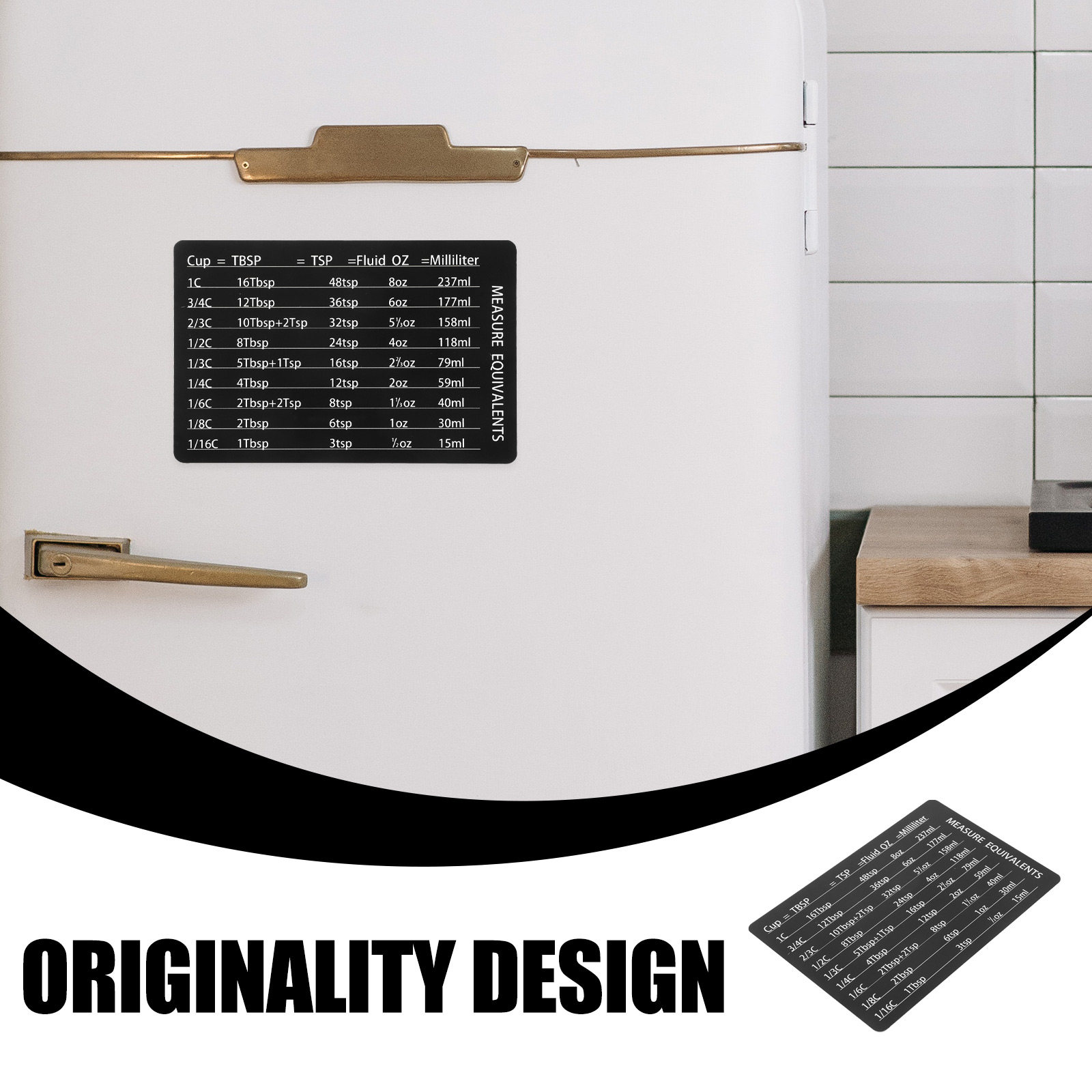 キッチンベーキング用刻印入り磁気測定換算表 PVC製コンパク - Kitchen Baking Conversion Chart のレビューと価格