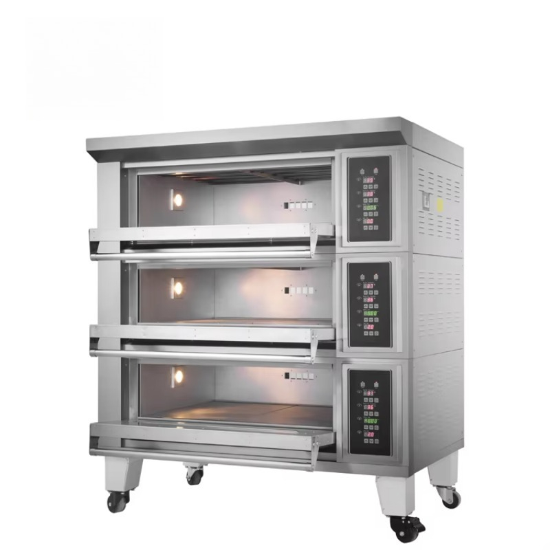 カスタマイズ電気デッキオーブン 1段2トレー ステンレス製  - Commercial Kitchen Baking Oven のレビューと価格