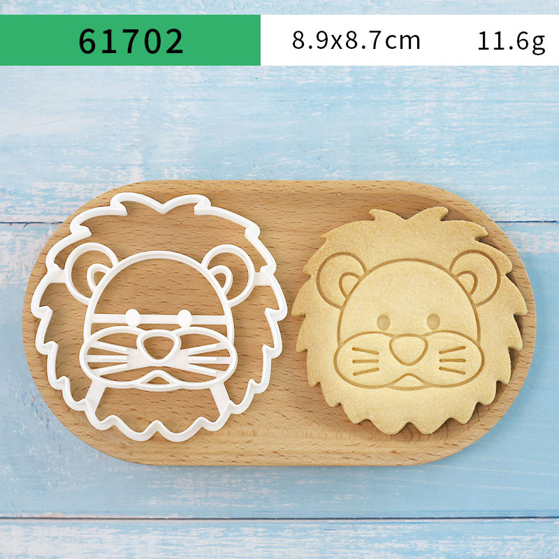 4個入り動物型クッキーカッターセット 3Dキュートなライオン - Kitchen Baking Cookies のレビューと価格