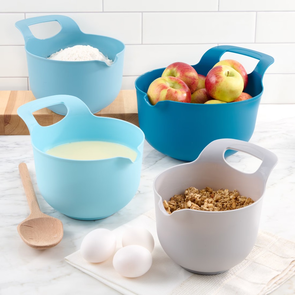ネスティングプラスチック製ミキシングボウル 4個セット 注ぎ - Kitchen Baking Cooking のレビューと価格