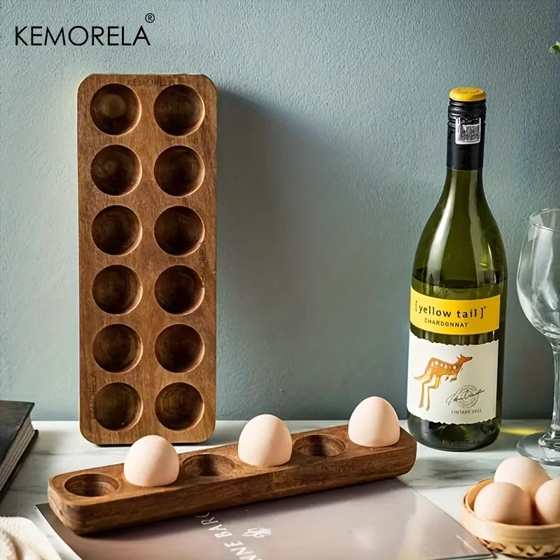 KEMORELA 1 個モダンな木製卵収納ボックス - 新鮮 - Kitchen Baking Tray Organiser のレビューと価格
