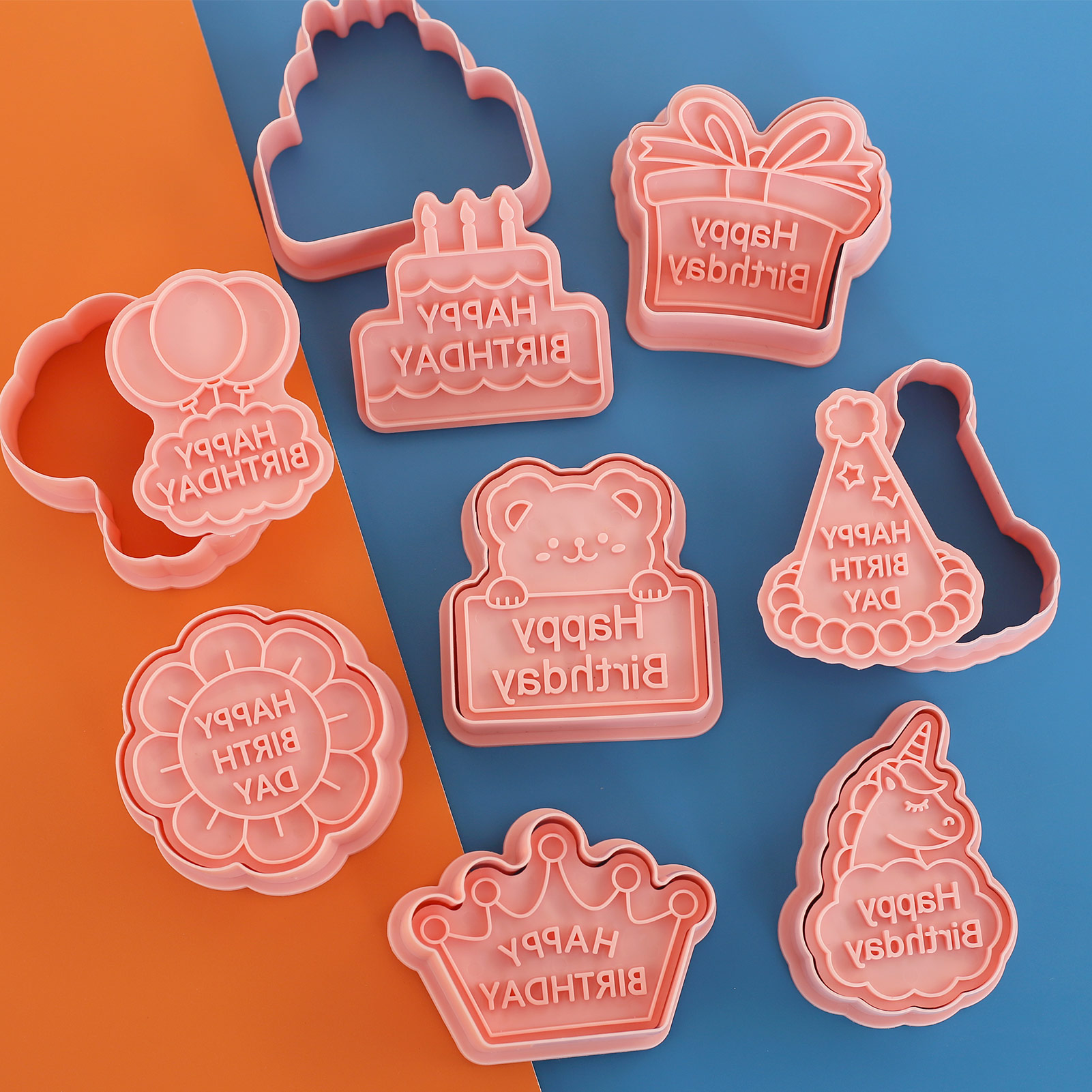 8個入り ハッピーバースデー クッキー型 スタンプ付き ユニ - Kitchen Baking Cookies のレビューと価格