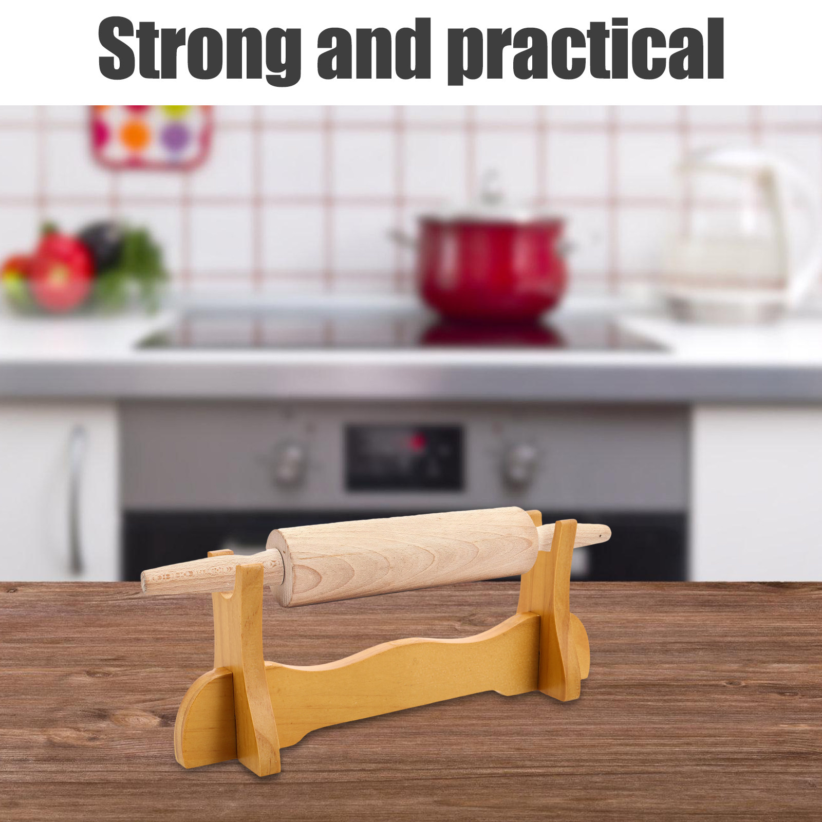木製麺棒ホルダー台 キッチンカウンタートップ用 ベーキング整 - Kitchen Baking Organization のレビューと価格