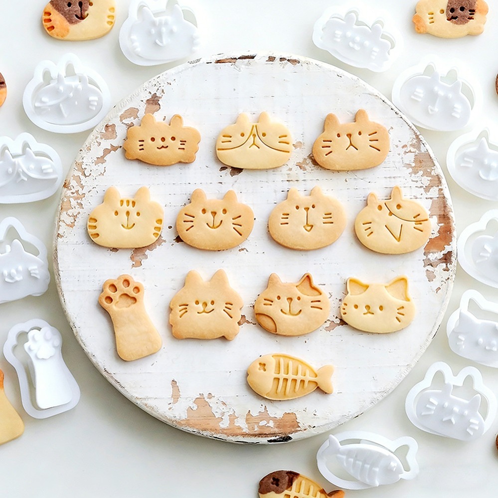 かわいい子猫DIYスタンプクッキーカッター焼き型ベーキングア - Kitchen Baking Cookies のレビューと価格