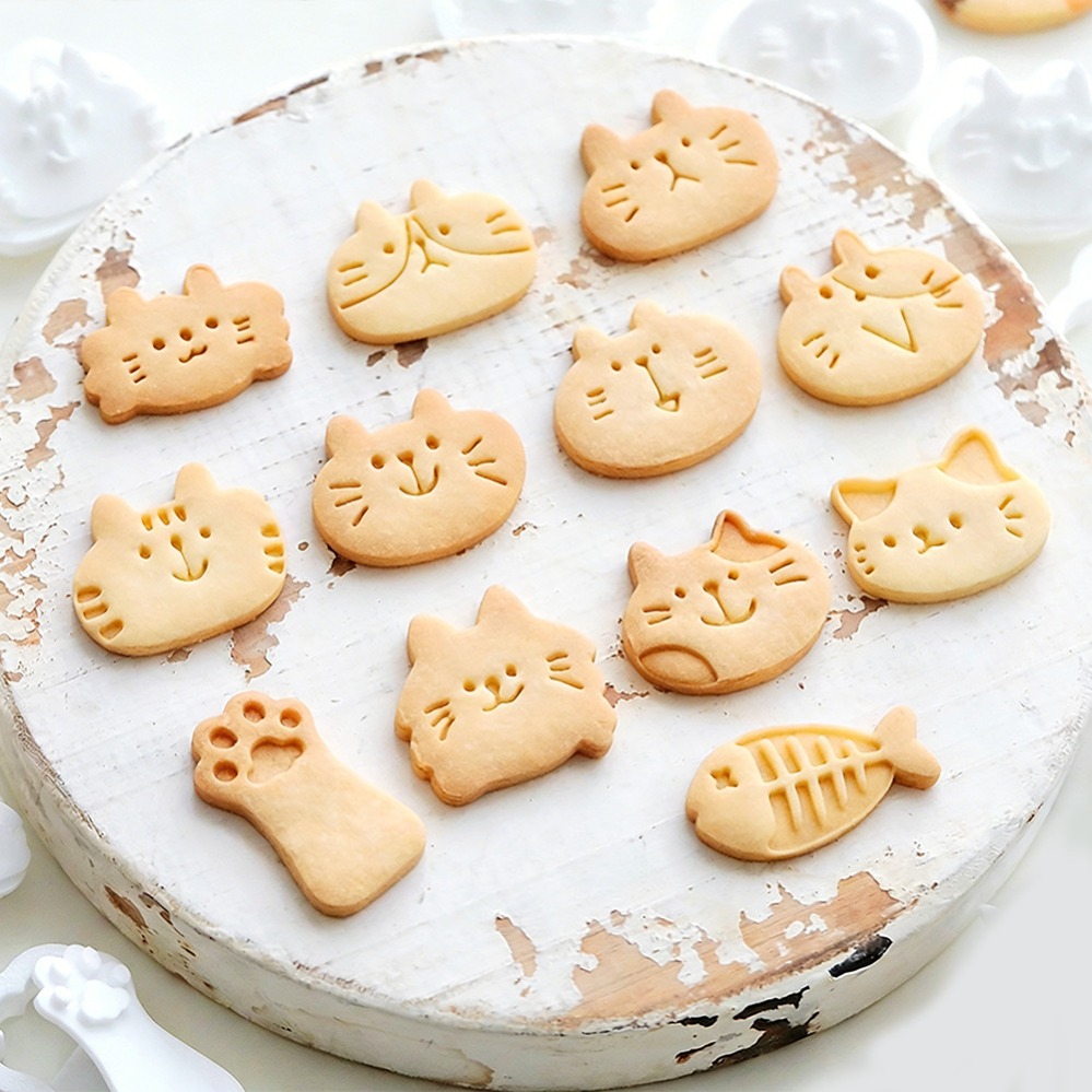 かわいい子猫DIYスタンプクッキーカッター焼き型ベーキングア - Kitchen Baking Cookies のレビューと価格