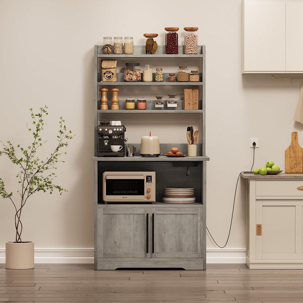 電源とUSBポート付きベーカーズラック、収納付き電子レンジス - Kitchen Baker のレビューと価格
