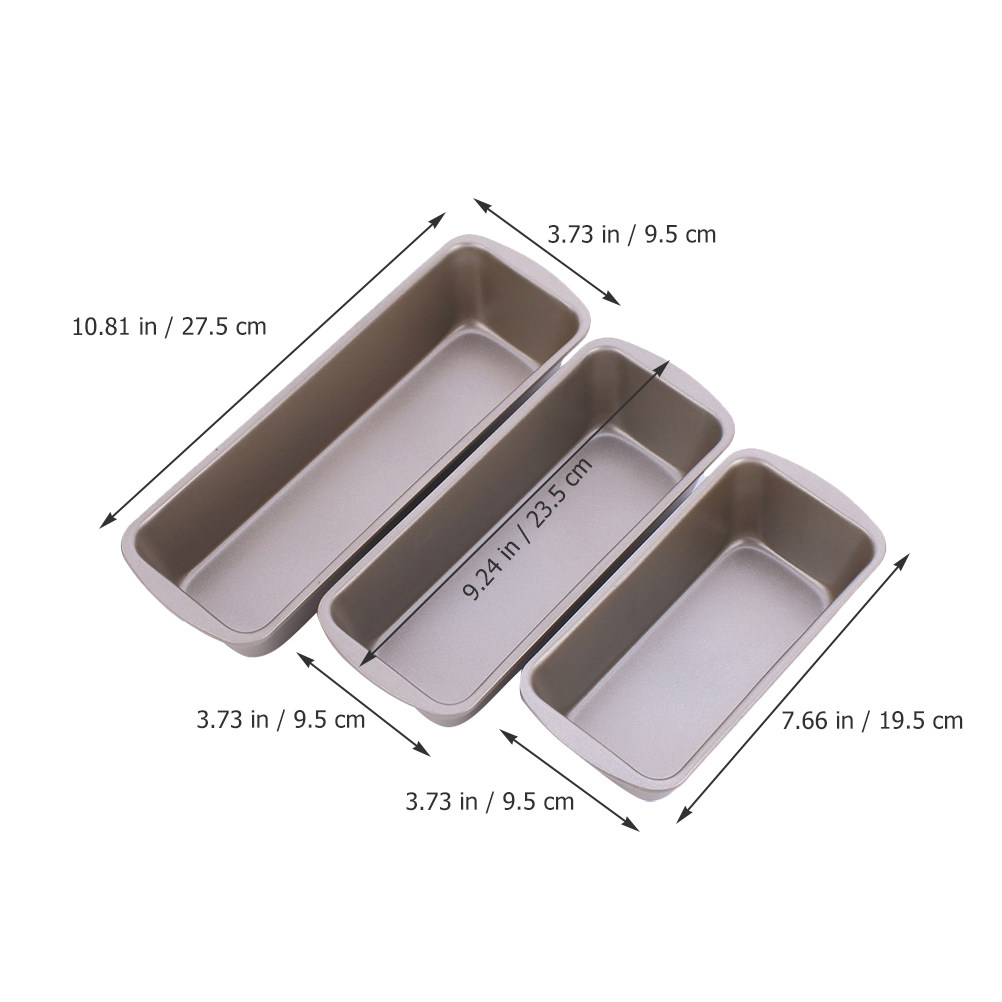 3個セット 長方形ローフパン 炭素鋼製 ノンスティック ベー - Kitchen Baking Pan のレビューと価格