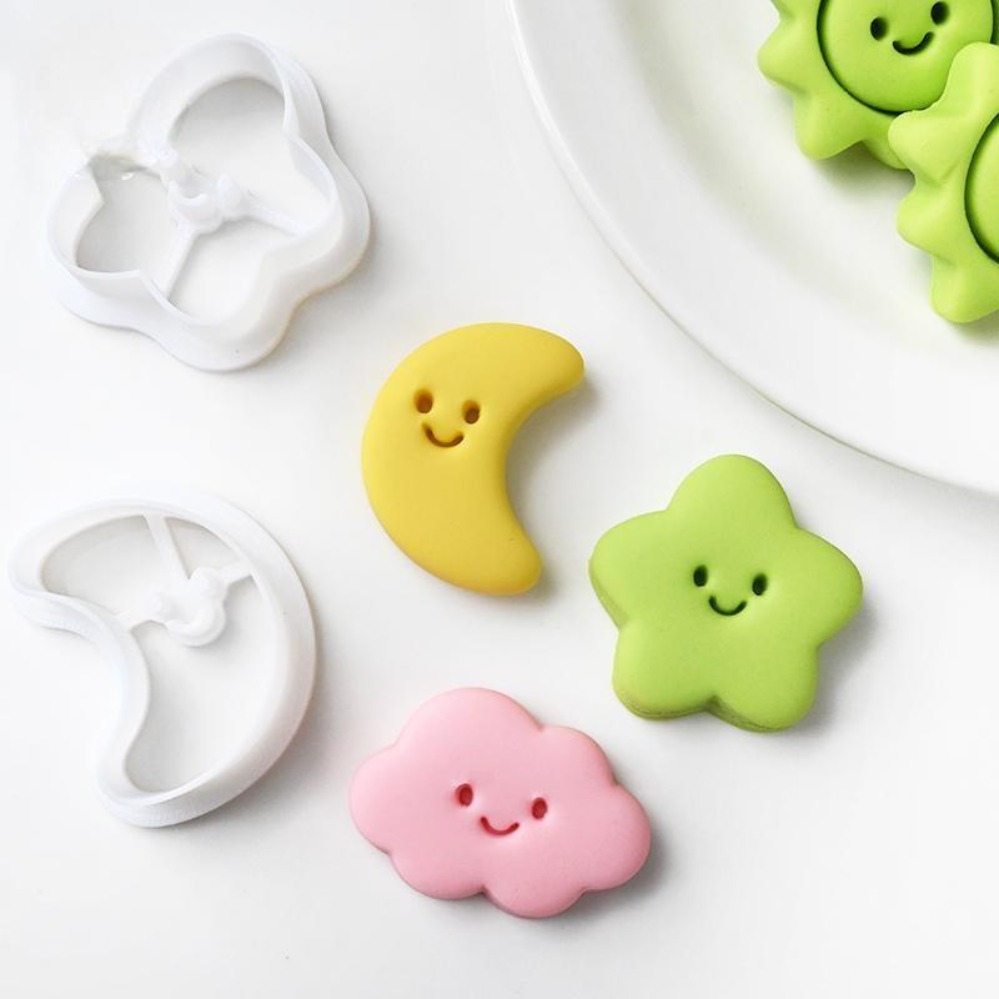クッキーカッター 月 星 太陽 クッキー型 3Dケーキフォン - Kitchen Baking Cookies のレビューと価格